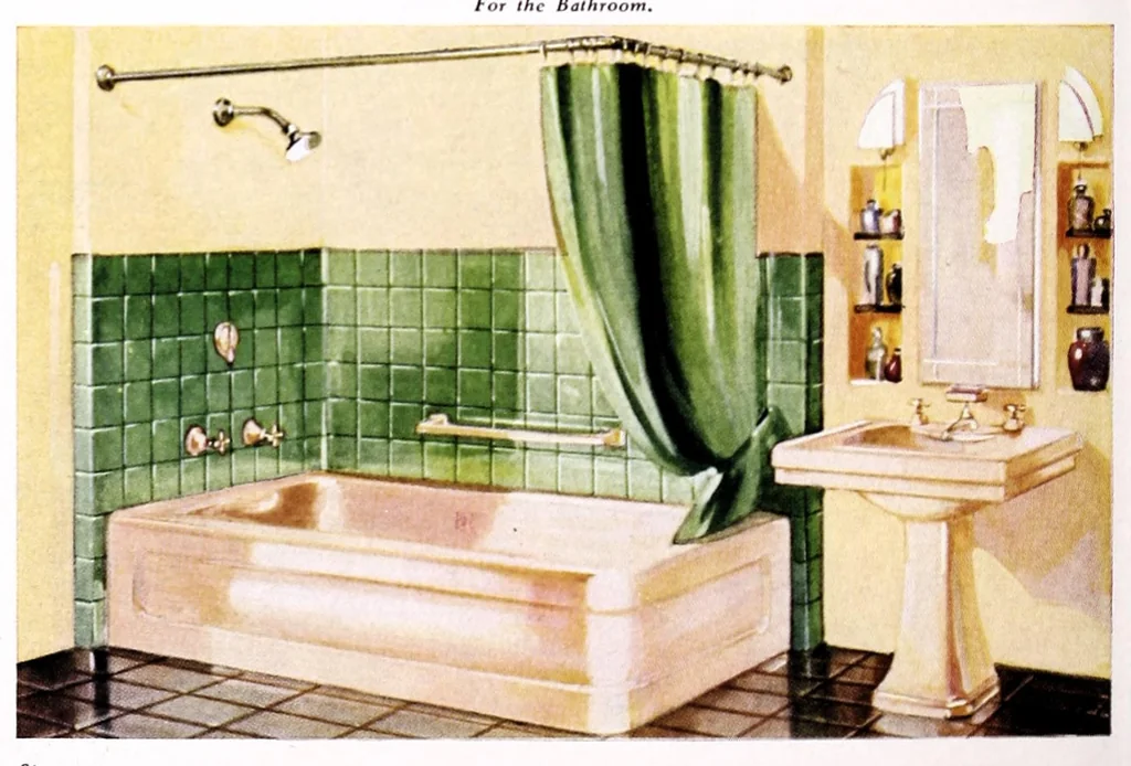 An illustration from Easy steps in painting : how to enamel, how to paint a house, how to varnish and other facts : the A. Wilhelm Company, paints, varnishes, lacquers, enamels., 1930, leaf 6