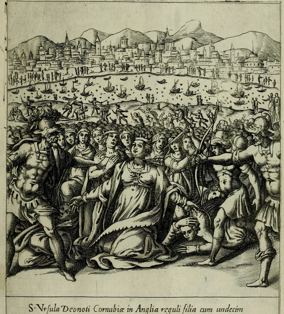 An illustration from Ecclesiae anglicanae trophæa, siue, Sanctor martyrum, qui pro Christo catholicæq fidei veritate asserenda : antiquo recentioriq persecutionum tempore, mortem in Anglia subierunt, passiones, Romæ in Collegio Anglico, 1584, leaf 20