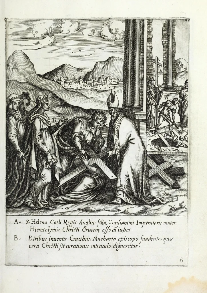 An illustration from Ecclesiae anglicanae trophæa, siue, Sanctor̄ martyrum, qui pro Christo catholicæq̀ fidei veritate asserenda : antiquo recentioriq̀ persecutionum tempore, mortem in Anglia subierunt, passiones, Romæ in Collegio Anglico, 1584, leaf 17
