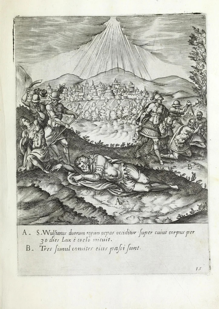 An illustration from Ecclesiae anglicanae trophæa, siue, Sanctor̄ martyrum, qui pro Christo catholicæq̀ fidei veritate asserenda : antiquo recentioriq̀ persecutionum tempore, mortem in Anglia subierunt, passiones, Romæ in Collegio Anglico, 1584, leaf 31