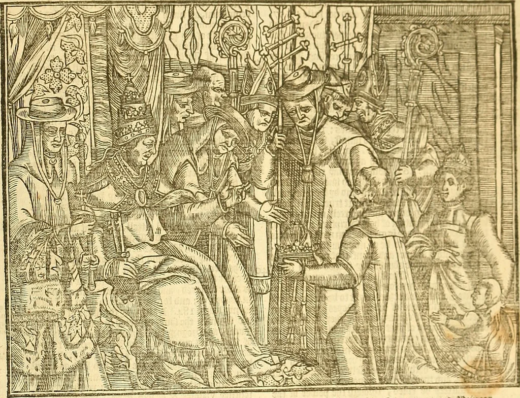 An illustration from The Ecclesiasticall historie : containing the Acts and monuments of martyrs, with a generall discourse of these later persecutions, horrible troubles and tumults, stirred up by Romish prelates in the Church: with divers other things incident, especially to this Realme of England and Scotland, as partly also to all other forraigne nations appertaining, from the time of Q. Maries entring upon the Crowne, to the reigne of our late gracious Soveraigne, Q. Elizabeth of blessed memorie, 1641, leaf 1150
