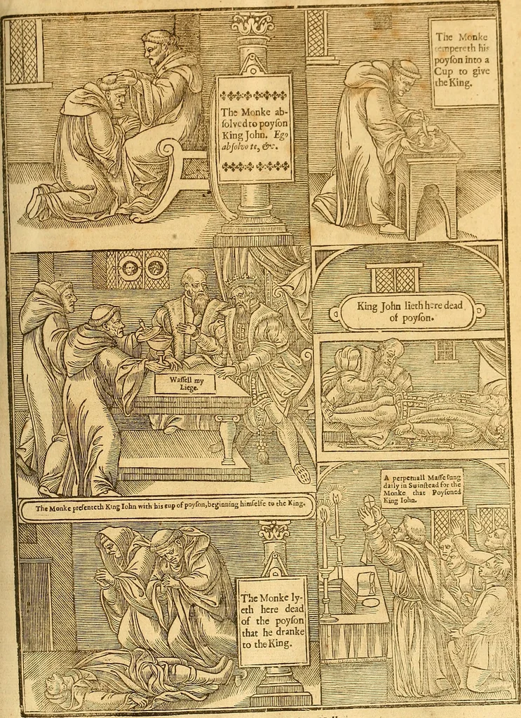 An illustration from The Ecclesiasticall historie : containing the Acts and monuments of martyrs, with a generall discourse of these later persecutions, horrible troubles and tumults, stirred up by Romish prelates in the Church: with divers other things incident, especially to this Realme of England and Scotland, as partly also to all other forraigne nations appertaining, from the time of Q. Maries entring upon the Crowne, to the reigne of our late gracious Soveraigne, Q. Elizabeth of blessed memorie, 1641, leaf 464