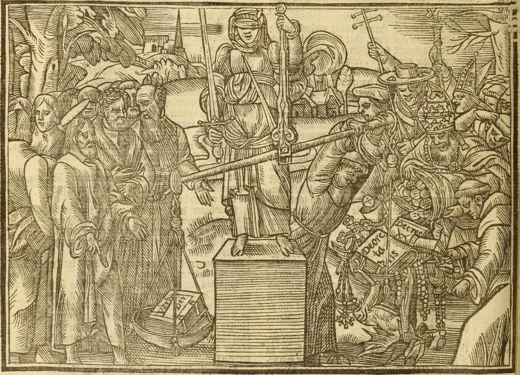An illustration from The Ecclesiasticall historie : containing the Acts and monuments of martyrs, with a generall discourse of these later persecutions, horrible troubles and tumults, stirred up by Romish prelates in the Church: with divers other things incident, especially to this Realme of England and Scotland, as partly also to all other forraigne nations appertaining, from the time of Q. Maries entring upon the Crowne, to the reigne of our late gracious Soveraigne, Q. Elizabeth of blessed memorie, 1641, leaf 1031
