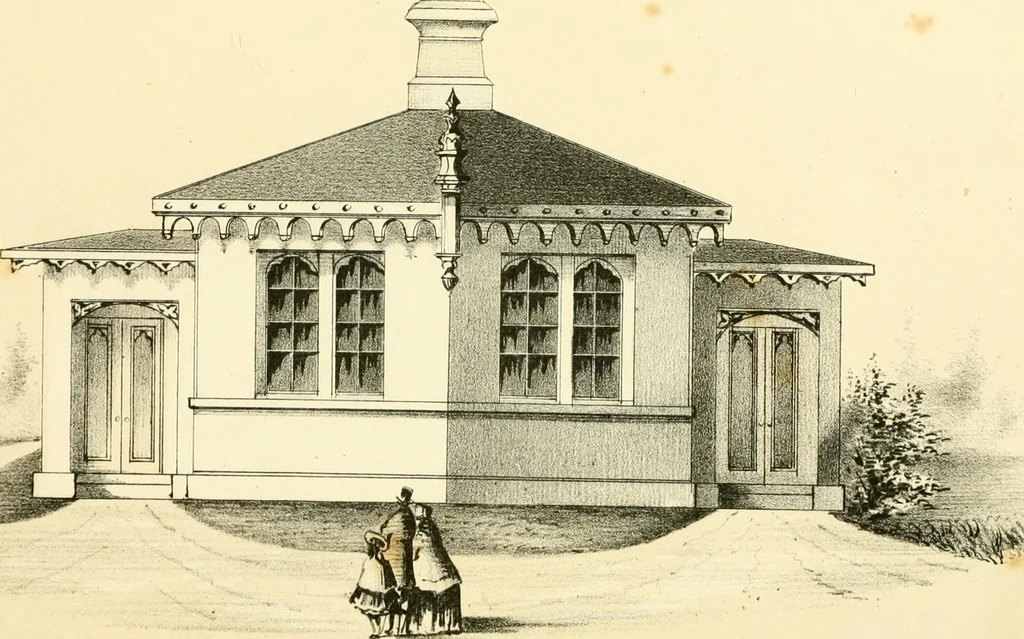 An illustration from The economy of church, parsonage and school architecture : adapted to small societies and rural districts, 1856, leaf 160