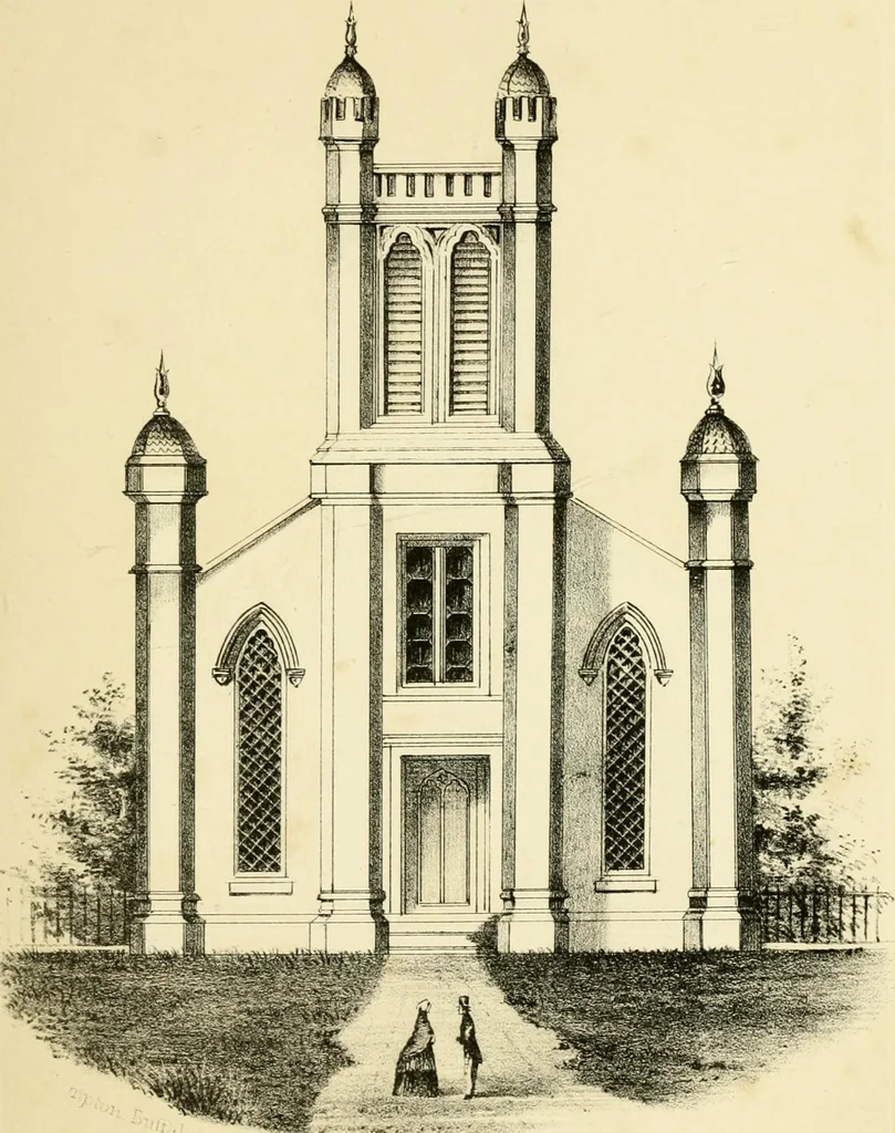 An illustration from The economy of church, parsonage and school architecture : adapted to small societies and rural districts, 1856, leaf 98