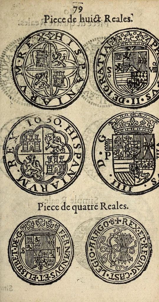 An illustration from Edict du roy portant nouvelle fabrication d'especes d'argent: augmentation du marc d'argent le roy, & des quarts d'escu, testons, & francs aux coins & armes de sa maiesté estans de leur juste poides: & continuation du cours des especes d'argent legers avec le remede des grains, jusques au dernier Mars prochain; & outre un droit de Seigneuriage sur les ouvrages d'Orfeurerie, & Tireurs d'or: Avec un nouvelle evaluation ..., 1641, leaf 79