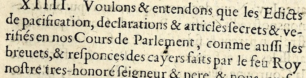 An illustration from Edict du roy pour la pacification des troubles de son royaume., 1616, leaf 9