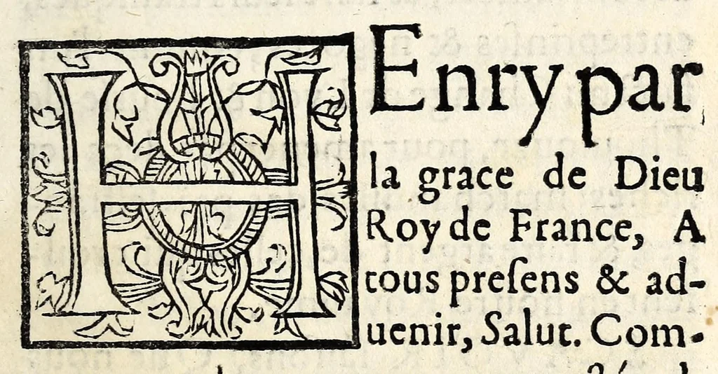 An illustration from Edict du roy sur la creation et establissement en la ville de Rouen, d'une place commune pour les marchans, à la similitude & semblance du change de Lyon, & bourse de Thoulouze : auec permission aux marchans frequentans ladite place, de s'assembler eslire & creer, un prieur & deux co[n]sulz d'entre eux, pour cognoistre & iuger en premiere instance, des proces & differe[n]s, co[n]cernans le faict de marchandise, trafficq, & commerce., 1563, leaf 11