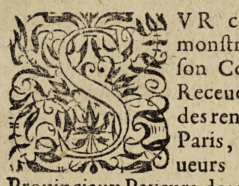 An illustration from Edict dv Roy, portant creation dans le ressort des Chambres des Comptes de Paris & Rouen, d'vn conseiller receueur general des consignations des deniers procedans des debets de quittances, deues par les receueurs & payeurs des rentes assignées sue le sel, aydes, tailles & receptes generales., 1627, leaf 21