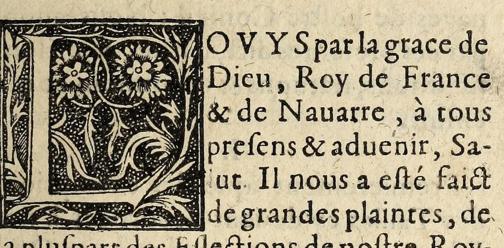 An illustration from Edict dv Roy, sur le reiglement & retrenchement des exempts des tailles. Auec l'arrest de verification d'iceluy en la Cour des aydes de Paris du 10. Decemb. 1614., 1615, leaf 3