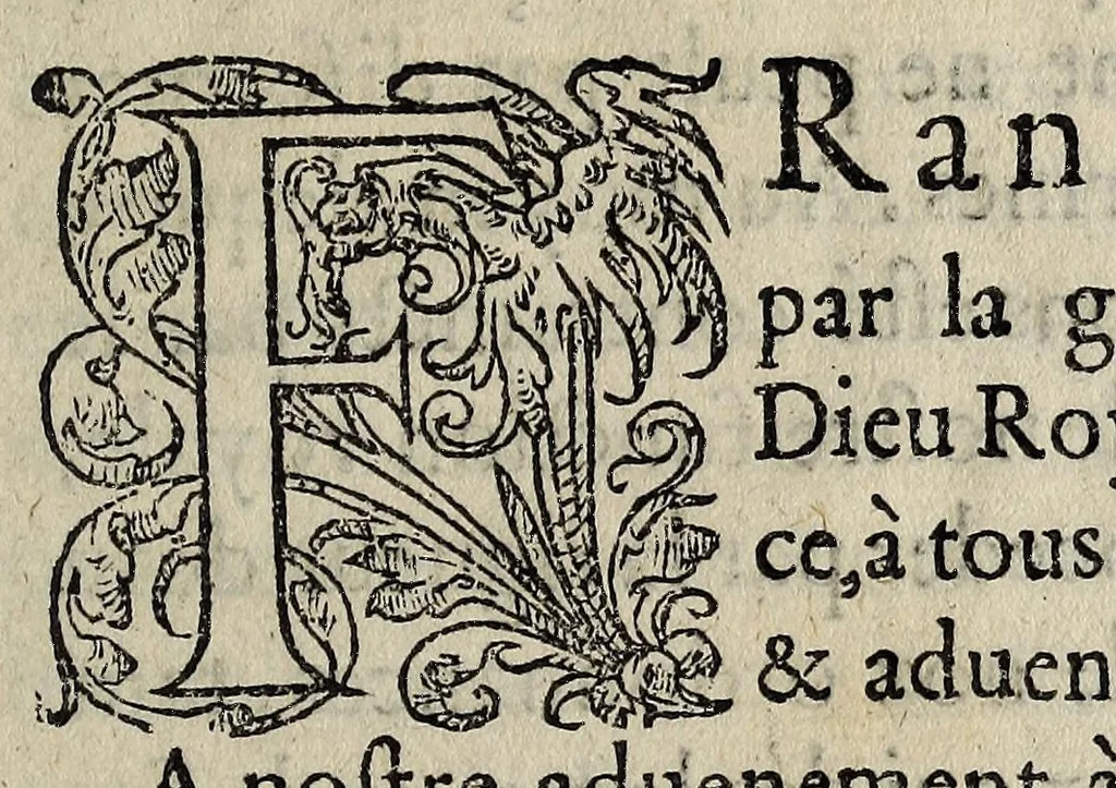An illustration from Edict dv Roy, contenant la grace et pardon pour ceux quipar ce deuant ont mal senty de la foy., 1560, leaf 7