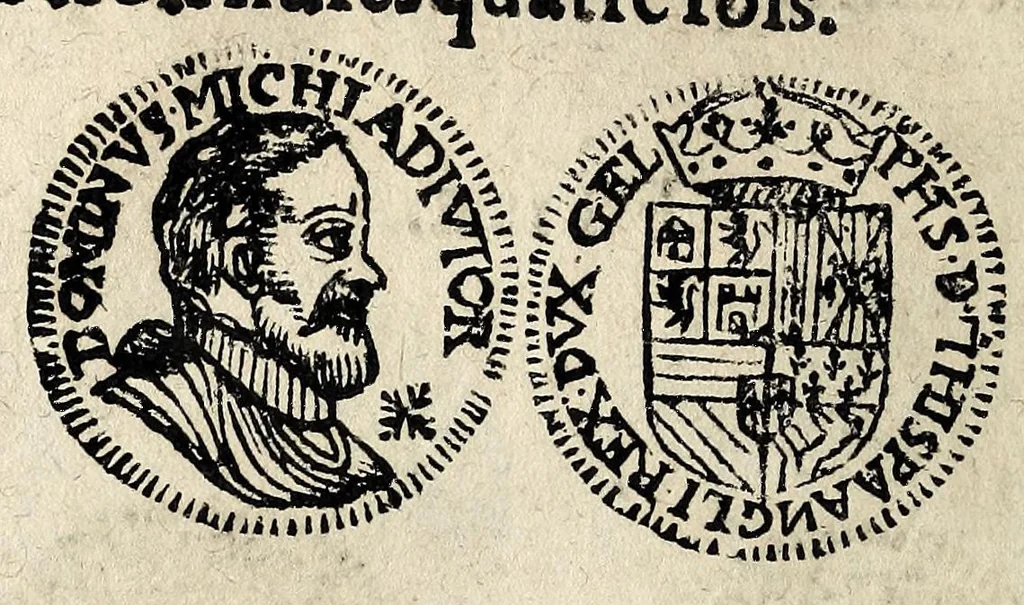 An illustration from Edict dv Roy portant novvelle fabrication d'especes d'argent: augmentation du marc d'argent le Roy, & des quarts d'eseu, testons, & francs aux coins & armes de sa Maiesté estans de leur iuste poids ... auec vne nouuelle eualuation ..., 1646, leaf 74