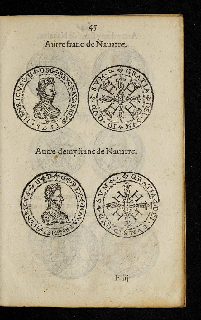 An illustration from Edict dv roy svr le faict et reglement general de ses monnoyes ..., 1602, leaf 45