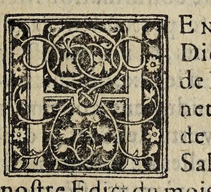 An illustration from Edicts & declarations dv Roy, povr l'establissement et revente des offices hereditaires de regratiers, reuendeurs de sel à petites mesures, & collecteurs de l'impost, en tous les greniers à sel de ce royaume., 1606, leaf 11