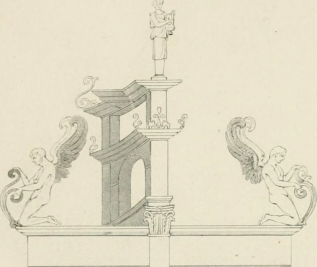 An illustration from Pompeiana : the topography, edifices, and ornaments of Pompeii, 1875, leaf 185