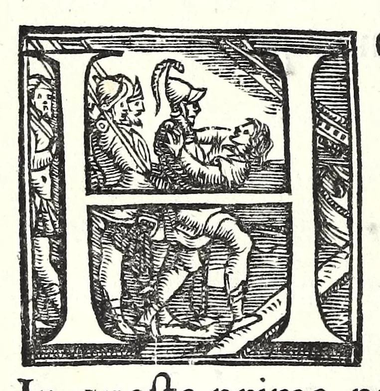 An illustration from Edippo : tragedia, 1565, leaf 58