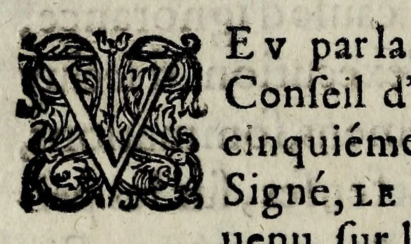 An illustration from Edit dv Roy, portant creation de trois tresoriers receueurs generaux, ancien, alternatif, & triennal, du droit de seigneuriage, ordonné par sa Maiesté estre leué sur toutes, les matieres d'or & d'argent ouurées, hors ses monnoyes: comme aussi trois controolleurs generaux ancien, alternatif, & triennal ..., 1642, leaf 42