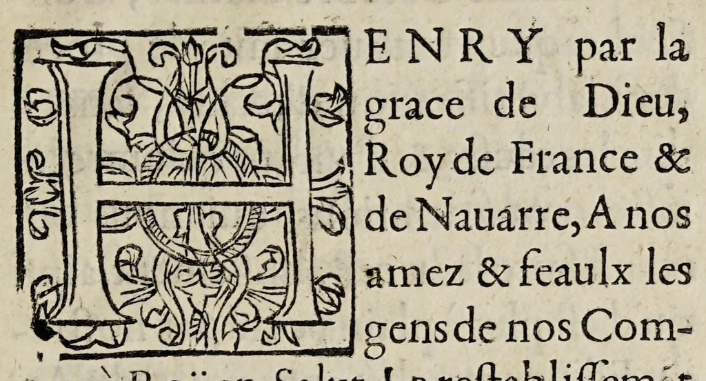 An illustration from Edit dv Roy, portant restablissement avx elevz de leurs qualitez, gages, droicts, & exemptions de tailles., 1606, leaf 21
