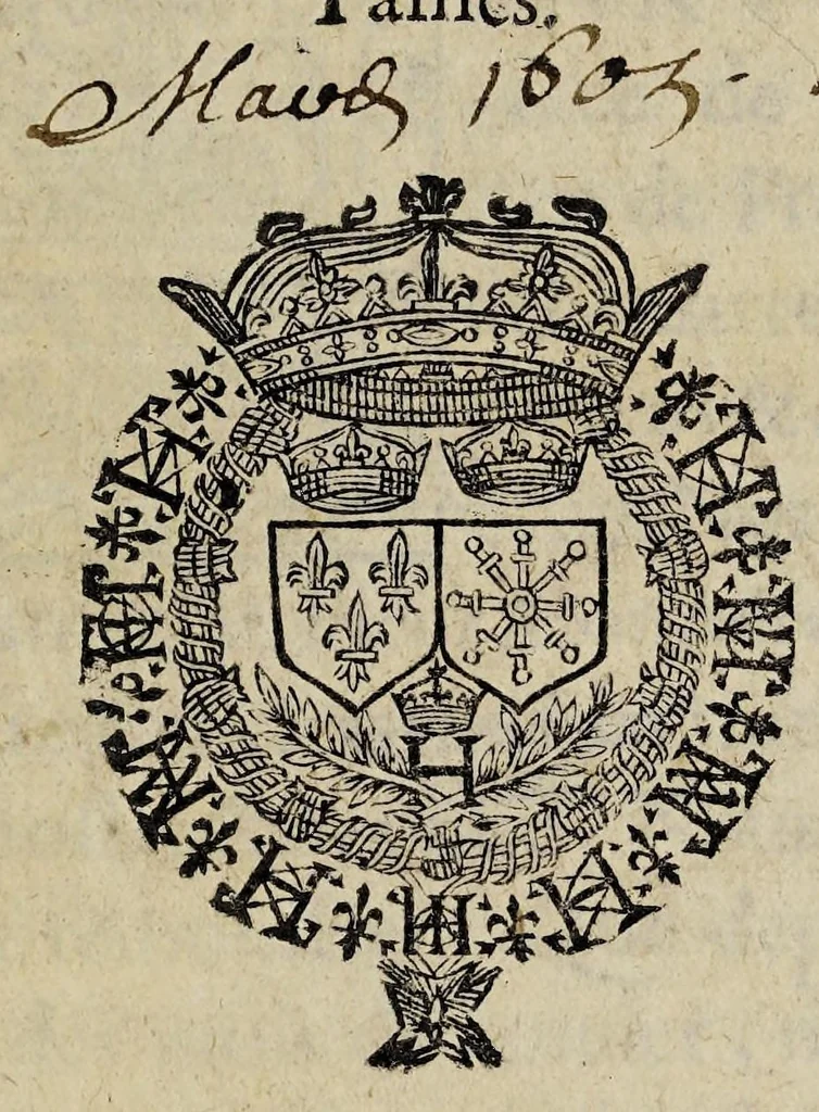 An illustration from Edit dv Roy, portant restablissement avx elevz de leurs qualitez, gages, droicts, & exemptions de tailles., 1606, leaf 5