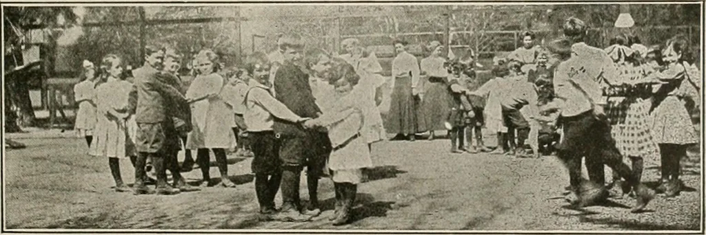 An illustration from Physical education complete for schools and playgrounds, 1917, leaf 128