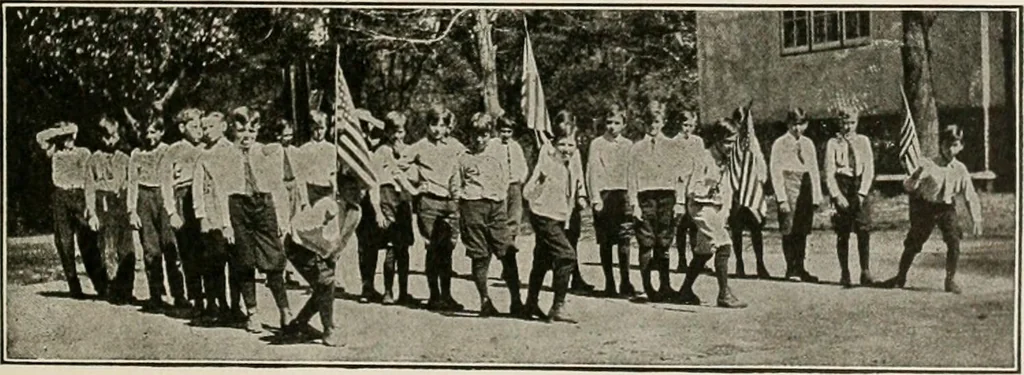 An illustration from Physical education complete for schools and playgrounds, 1917, leaf 148