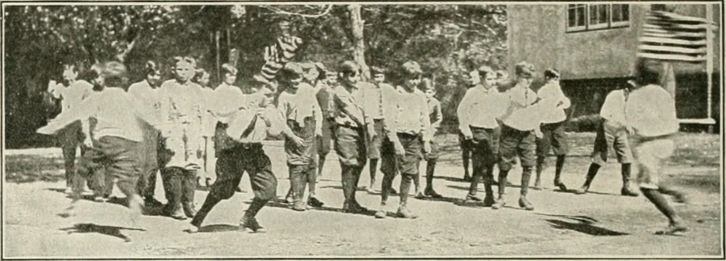 An illustration from Physical education complete for schools and playgrounds, 1917, leaf 149