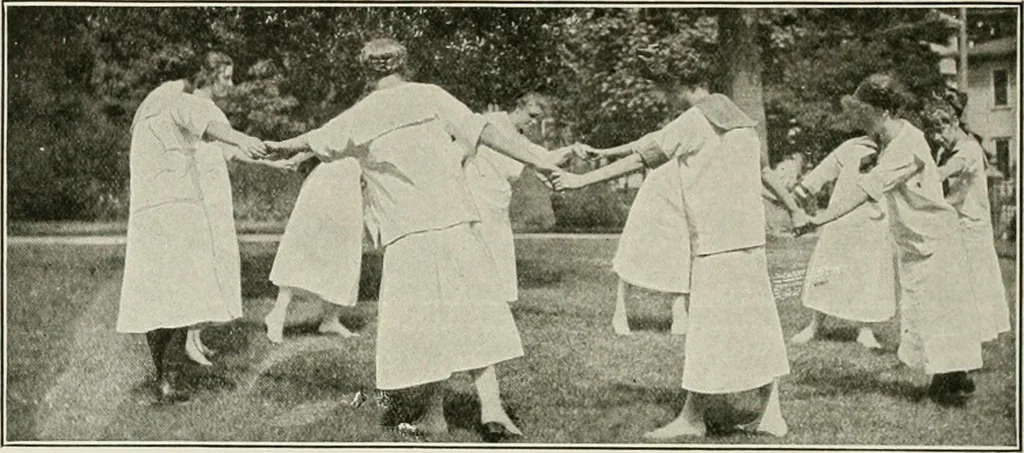 An illustration from Physical education complete for schools and playgrounds, 1917, leaf 203