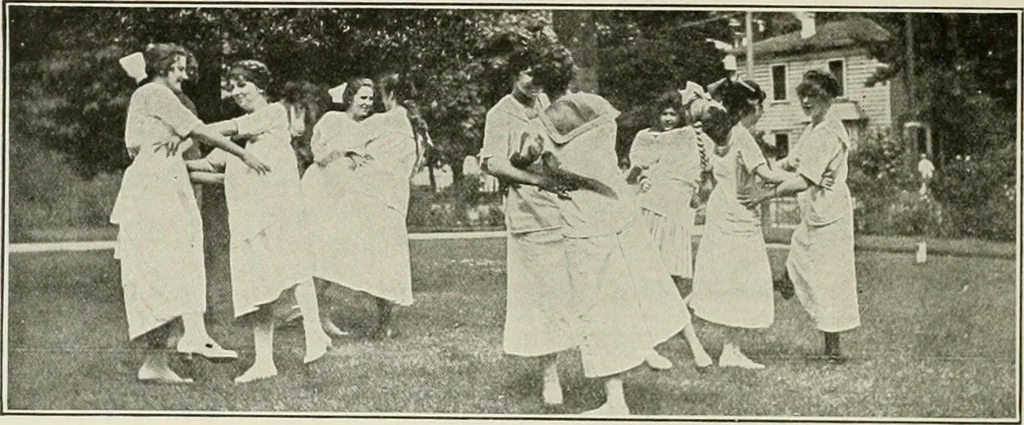 An illustration from Physical education complete for schools and playgrounds, 1917, leaf 209