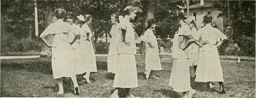 An illustration from Physical education complete for schools and playgrounds, 1917, leaf 215