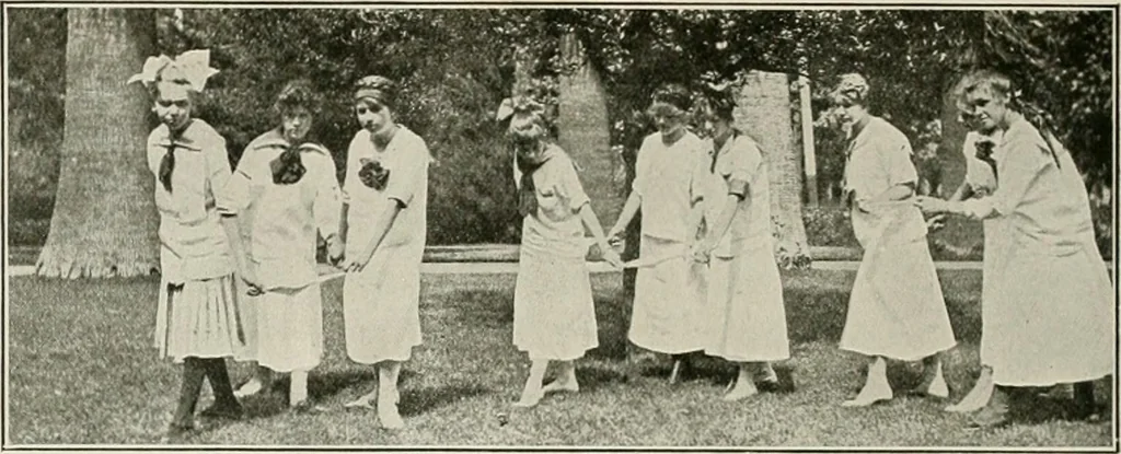 An illustration from Physical education complete for schools and playgrounds, 1917, leaf 217