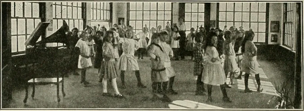 An illustration from Physical education complete for schools and playgrounds, 1917, leaf 219