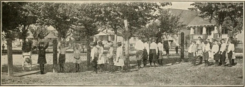 An illustration from Physical education complete for schools and playgrounds, 1917, leaf 24