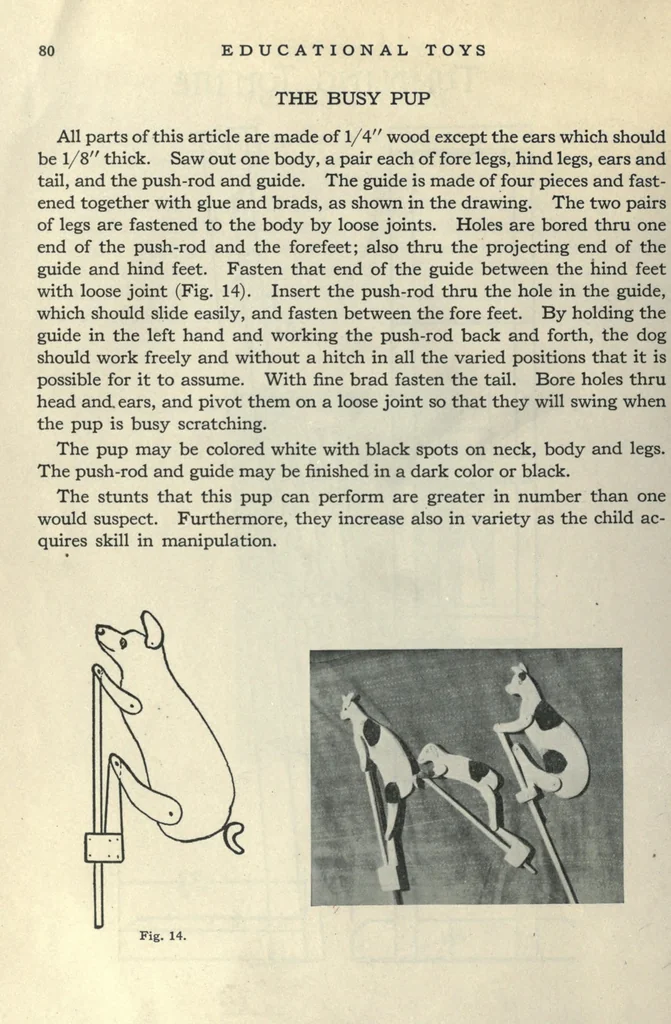 An illustration from Educational toys, consisting chiefly of coping-saw problems for children in the school and the home, 1920, leaf 84