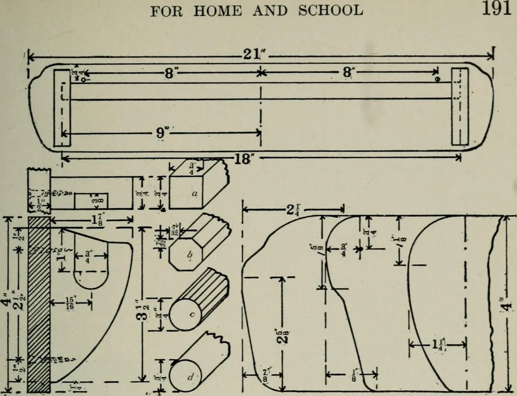 An illustration from Educational woodworking for home and school, 1908, leaf 210