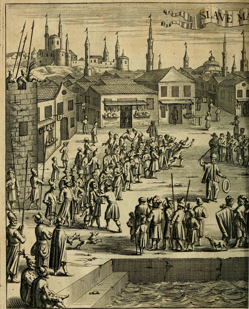An illustration from Eduward Meltons, Engelsch edelmans, Zeldzaame en gedenkwaardige zee- en land-reizen; door Egypten, West-Indien, Perzien, Turkyen, Oost-Indien, en d'aangrenzende gewesten;, 1681, leaf 451