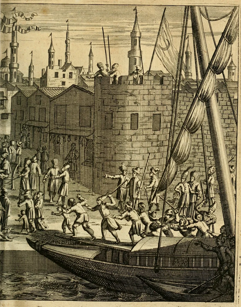 An illustration from Eduward Meltons, Engelsch edelmans, Zeldzaame en gedenkwaardige zee- en land-reizen; door Egypten, West-Indien, Perzien, Turkyen, Oost-Indien, en d'aangrenzende gewesten;, 1681, leaf 452