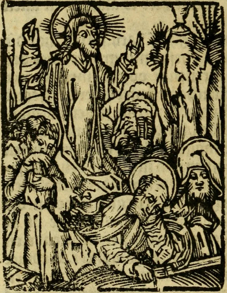 An illustration from Een devote maniere om gheestelyck pelgrimagie te trecken tot den heylighen lande als te Jherusalem, Bethleem, ter Jordanen, etc. : met die rechte gheleghentheyt der heyligher plaetsen, so bescheelijck beschreuen al ost mense voor ooghen saghe, 1563, leaf 183