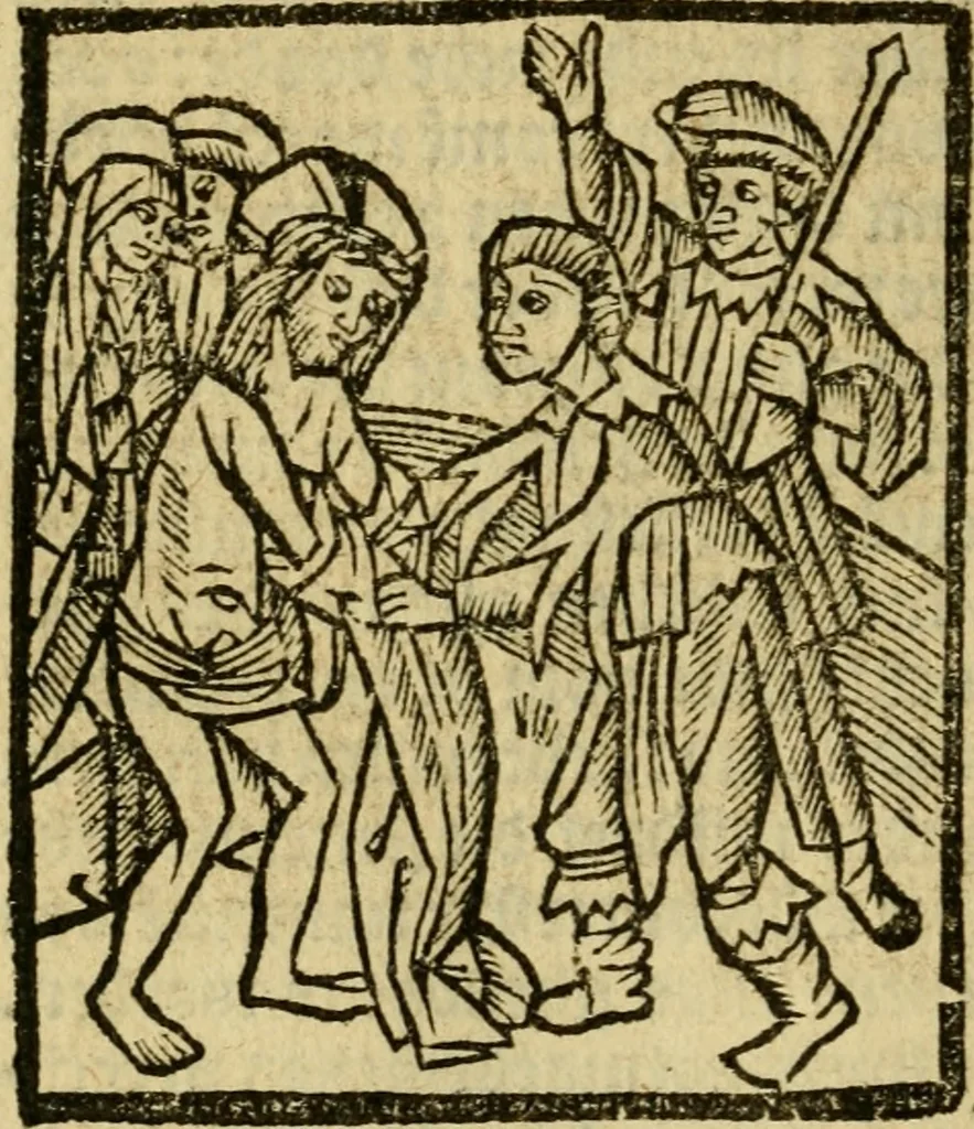 An illustration from Een devote maniere om gheestelyck pelgrimagie te trecken tot den heylighen lande als te Jherusalem, Bethleem, ter Jordanen, etc. : met die rechte gheleghentheyt der heyligher plaetsen, so bescheelijck beschreuen al ost mense voor ooghen saghe, 1563, leaf 215