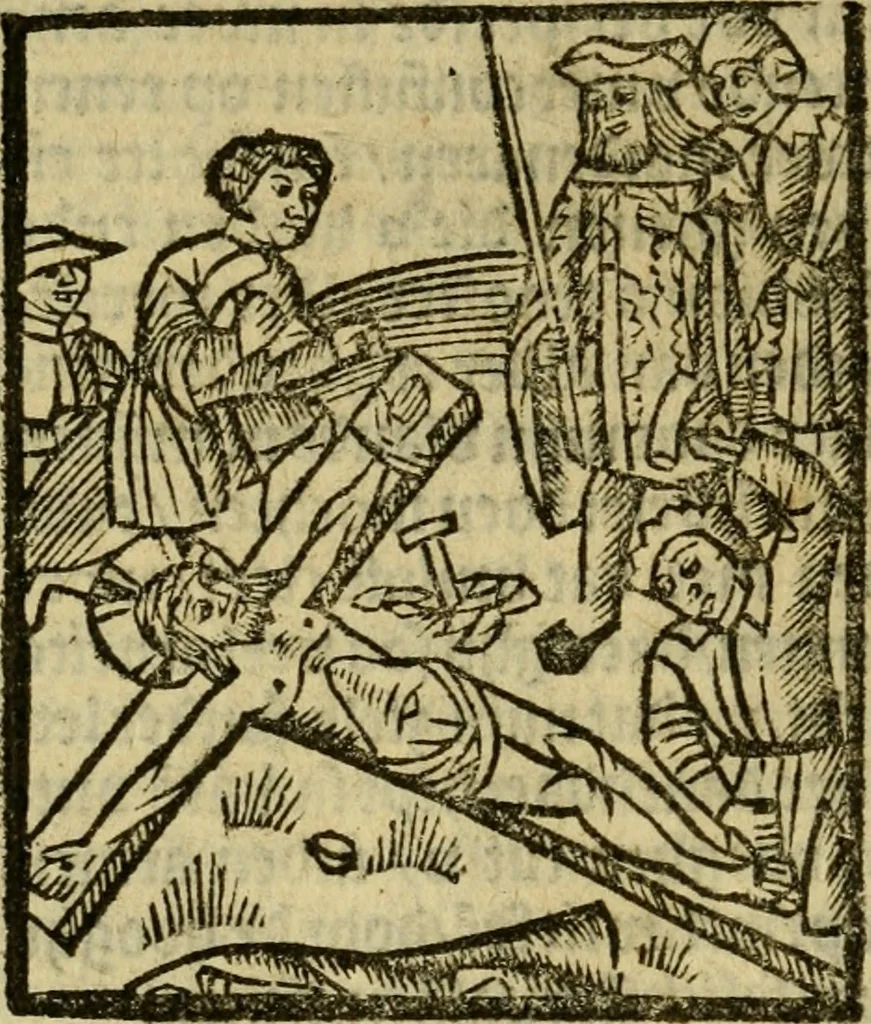 An illustration from Een devote maniere om gheestelyck pelgrimagie te trecken tot den heylighen lande als te Jherusalem, Bethleem, ter Jordanen, etc. : met die rechte gheleghentheyt der heyligher plaetsen, so bescheelijck beschreuen al ost mense voor ooghen saghe, 1563, leaf 237