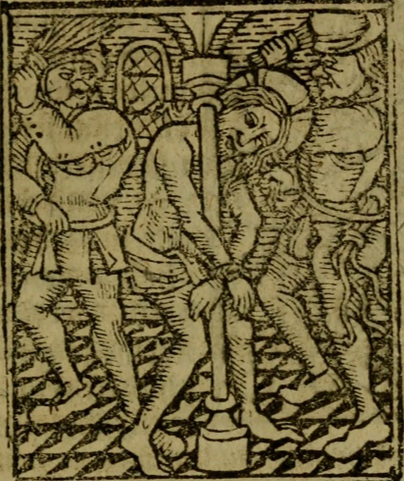 An illustration from Een devote maniere om gheestelyck pelgrimagie te trecken tot den heylighen lande als te Jherusalem, Bethleem, ter Jordanen, etc. : met die rechte gheleghentheyt der heyligher plaetsen, so bescheelijck beschreuen al ost mense voor ooghen saghe, 1563, leaf 296