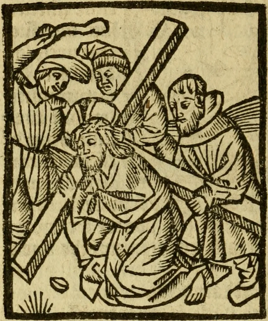 An illustration from Een devote maniere om gheestelyck pelgrimagie te trecken tot den heylighen lande als te Jherusalem, Bethleem, ter Jordanen, etc. : met die rechte gheleghentheyt der heyligher plaetsen, so bescheelijck beschreuen al ost mense voor ooghen saghe, 1563, leaf 297