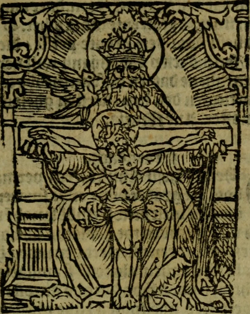 An illustration from Een devote maniere om gheestelyck pelgrimagie te trecken tot den heylighen lande als te Jherusalem, Bethleem, ter Jordanen, etc. : met die rechte gheleghentheyt der heyligher plaetsen, so bescheelijck beschreuen al ost mense voor ooghen saghe, 1563, leaf 334