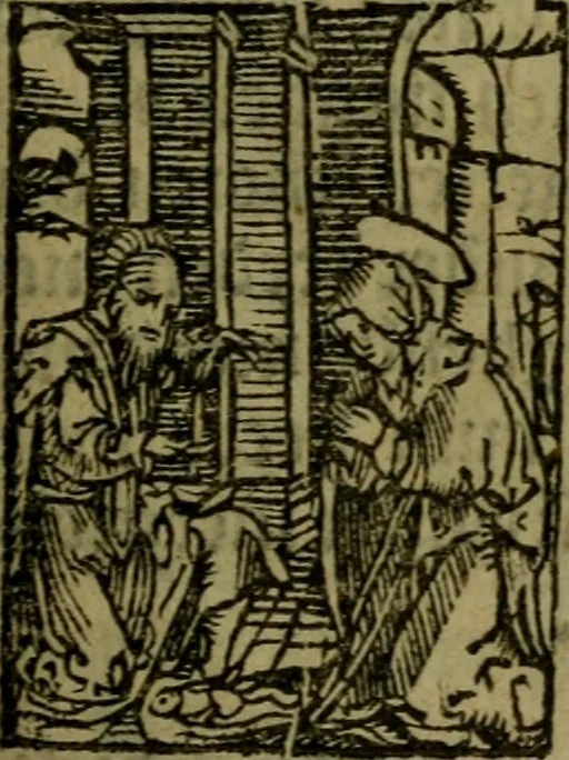 An illustration from Een devote maniere om gheestelyck pelgrimagie te trecken tot den heylighen lande als te Jherusalem, Bethleem, ter Jordanen, etc. : met die rechte gheleghentheyt der heyligher plaetsen, so bescheelijck beschreuen al ost mense voor ooghen saghe, 1563, leaf 72