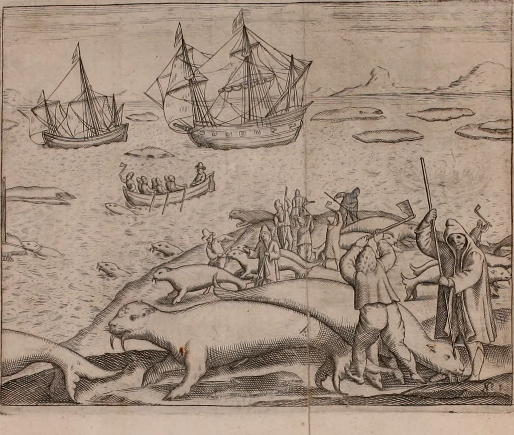 An illustration from Eerste[-derde] schip-vaert der Hollanderen nae de Oost-Indien door de Waygats, by - Noorden Noorweghen, Moscovien ende Tartarien: zijnde verrijckt met een beschryvinge veeler aengrenfende landen, noyt in eenige voorige, 1648, leaf 17