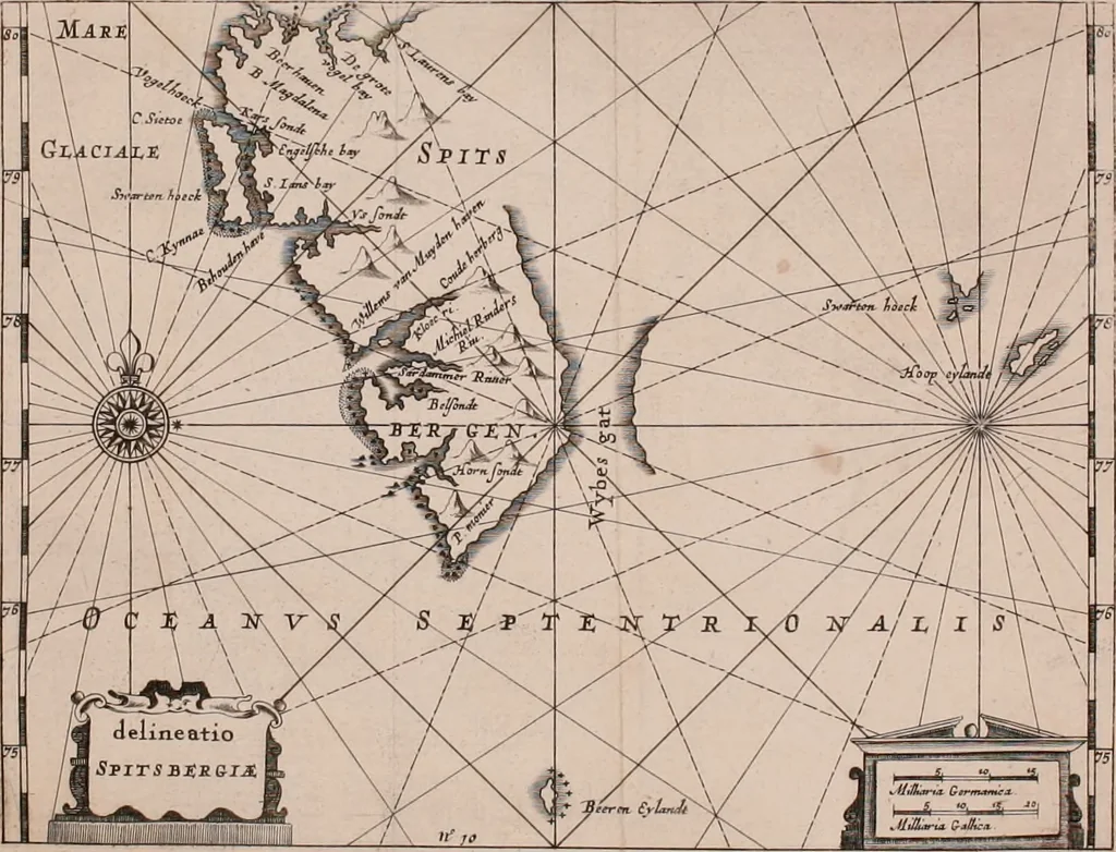 An illustration from Eerste[-derde] schip-vaert der Hollanderen nae de Oost-Indien door de Waygats, by - Noorden Noorweghen, Moscovien ende Tartarien: zijnde verrijckt met een beschryvinge veeler aengrenfende landen, noyt in eenige voorige, 1648, leaf 35
