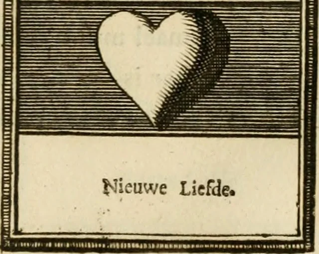 An illustration from Eeuwigduurende liefdes almanak : zinnebeeldig, volgens den algemeenen almanaks-trant, de wisselvalligheden der minnaeren, die in alle liefde-jaeren voorvallen, aenwyzende, 1721, leaf 46