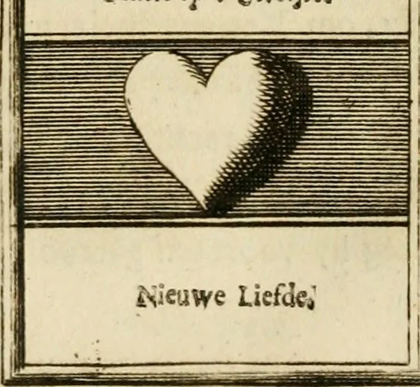 An illustration from Eeuwigduurende liefdes almanak : zinnebeeldig, volgens den algemeenen almanaks-trant, de wisselvalligheden der minnaeren, die in alle liefde-jaeren voorvallen, aenwyzende, 1721, leaf 50