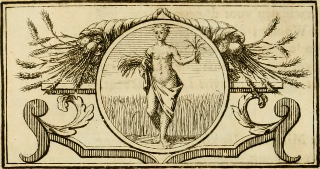 An illustration from Eeuwigduurende liefdes almanak : zinnebeeldig, volgens den algemeenen almanaks-trant, de wisselvalligheden der minnaeren, die in alle liefde-jaeren voorvallen, aenwyzende, 1721, leaf 93