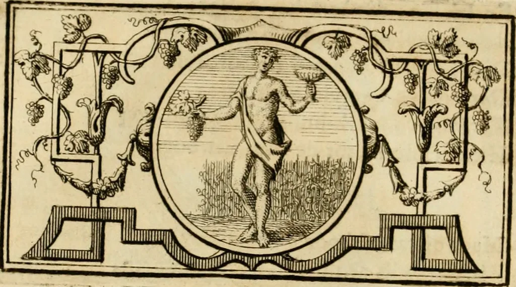 An illustration from Eeuwigduurende liefdes almanak : zinnebeeldig, volgens den algemeenen almanaks-trant, de wisselvalligheden der minnaeren, die in alle liefde-jaeren voorvallen, aenwyzende, 1721, leaf 95