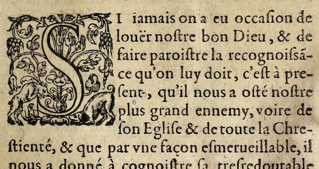 An illustration from Effects espovventables de l'excommvnication de Henry de Valois, & de Henry de Nauarre. Où est contenue au vray l'histoire de la mort de Henry de Valois, et que Henry de Nauarre est incapable de la couronne de France ..., 1589, leaf 15